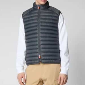 Save The Duck Men's XXL Ultra Light "Down" Storm Grey Puffer Vest NWT